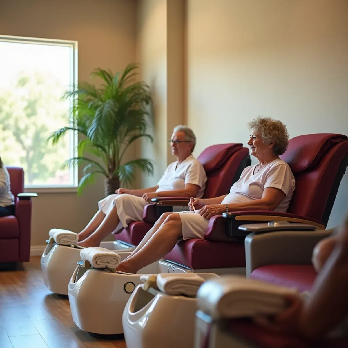 Pedicure chairs at L.A Nails, the nail salon serving Bayshore Gardens, FL in ZIP 34207